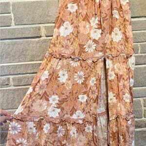 Petal & Pup Floral Maxi Skirt in Pink and White